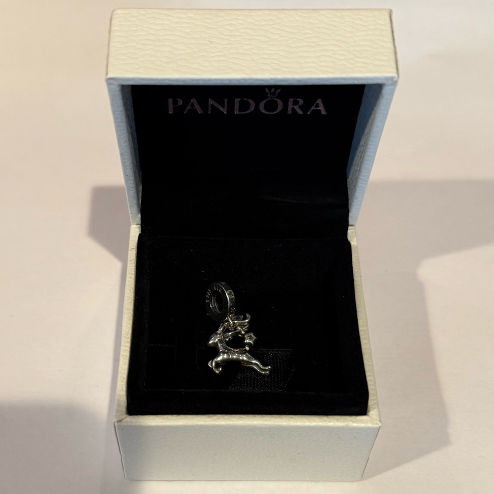 Pandora Silver Reindeer Dangle Charm